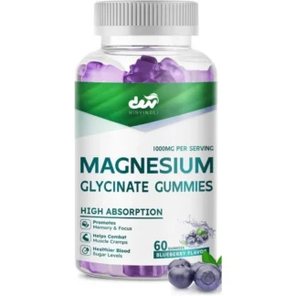 Gominolas de magnesio y glicina: suplementos de magnesio y potásico sin azúcar que contienen vitamina D B6, gominolas de coenzima Q10-60
