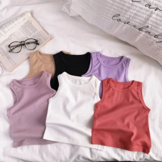 T22110 Chaleco de algodón unisex para niños pequeños, ropa interior suave y agradable para la piel de verano y diseño de trabajo exterior para niños pequeños