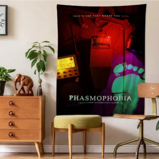 Tapiz de Anime de phasmohobia de juegos de terror populares, alfombras de pared de flores Hippie, decoración de dormitorio, colgante de pared Hippie barato