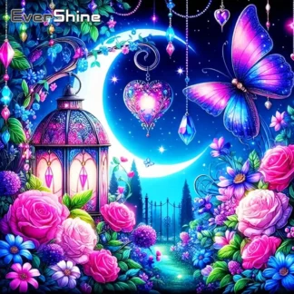 Evershine-pintura de diamante artesanal, mariposa, Animal, nueva colección, lámpara, mosaico de diamantes, Luna, Kit de manualidades de dibujos animados, Hobby hecho a mano