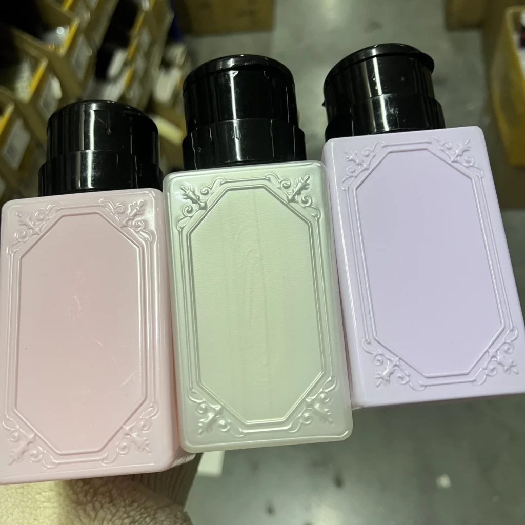 Botella dispensadora de uñas con prensa, bomba vacía de 200ML, flores Retro, removedor de esmalte a presión líquida, limpiador, herramientas de manicura de plástico * TB, 1 ud.