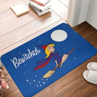 VIKAMA-alfombra de bruja escoba para decoración del hogar, adecuada para baño, porche, alfombra antideslizante absorbente, suave y cómoda, resistente a la suciedad