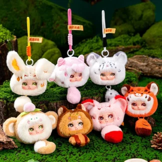Muñeco de peluche bonito y creativo, adorno colgante, serie de animales, cara de vinilo, juguetes de peluche, juguete de moda, estatuilla coleccionable, juguete suave