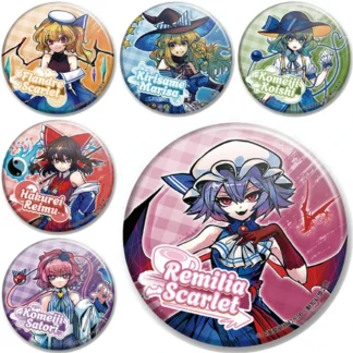 Anime de 58 mm Proyecto Touhou Hakurei Reimu Patchouli conocimiento Shameimaru Aya Cosplay disfraz insignia Pin SPTE broche de hojalata