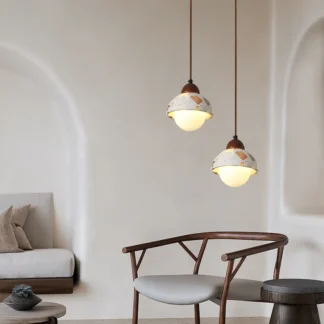 Lámpara colgante de piedra para comedor, cocina, sala de estar, dormitorio, cabecera de cama, diseño de estilo nórdico moderno, decoración, lámpara de araña