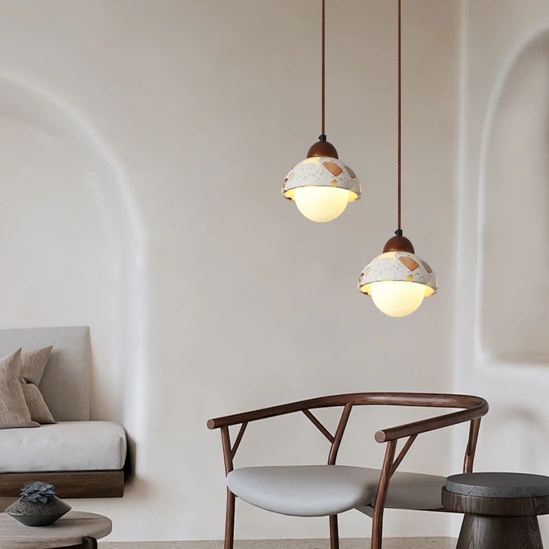 Lámpara colgante de piedra para comedor, cocina, sala de estar, dormitorio, cabecera de cama, diseño de estilo nórdico moderno, decoración, lámpara de araña