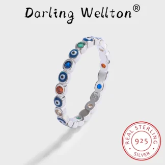 Anillo de plata de ley con forma de ojo de diablo para mujer, arcoíris, Esmeralda, naranja, Original, regalo de San Valentín, joyería, pareja, nuevo, creativo