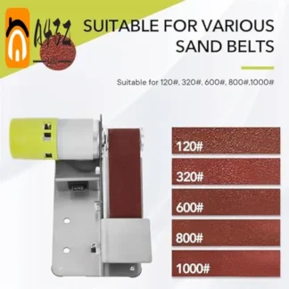 Lijadora de banda A43Z, afilador de cuchillos eléctrico de velocidad ajustable, amoladora de correa de 15 grados, lijadora de banda eléctrica para carpintería