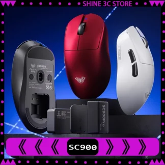 AULA SC900 ratón Paw3950 Tri modo inalámbrico 8000Hz ratón para juegos batería desmontable ligero accesorios de PC para jugadores FPS