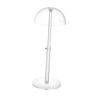 Soporte de exhibición de sombrero acrílico, soporte de peluca para el hogar con estilo de mesa ajustable en altura