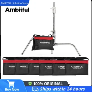 Ambitful 44x33cm bolsa de arena con soporte de carga estudio de fotografía película de escenario de vídeo bolsa de arena resistente para soportes de luz trípodes de brazos de pluma