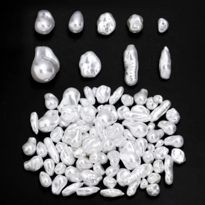 20 unids/lote de perlas de imitación ABS irregulares, cuentas espaciadoras sueltas para fabricación de joyería, collar DIY, pendientes, pulsera con horquilla