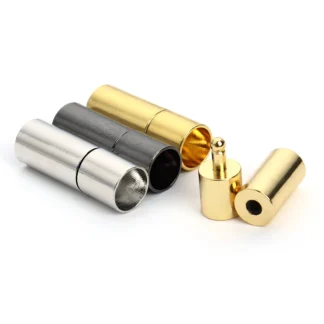 10 unids/lote de tapas de extremos de cordón de cuero, cierres de cobre y Metal de 2-8mm, conector final para hacer joyería DIY, pulsera y collar