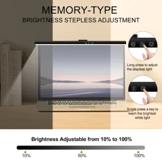 Barra de luz para Monitor de ordenador de 33cm, luces colgantes para pantalla, atenuación continua, lámpara de escritorio USB para estudio, luz de lectura, lámpara para Monitor de mesa