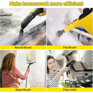 Accesorios para Limpiador a vapor Karcher SC1 SC2 SC3 SC4 SC5, incluidos cepillos de unión de cepillo redondo, escurridor de ventana, microfibra