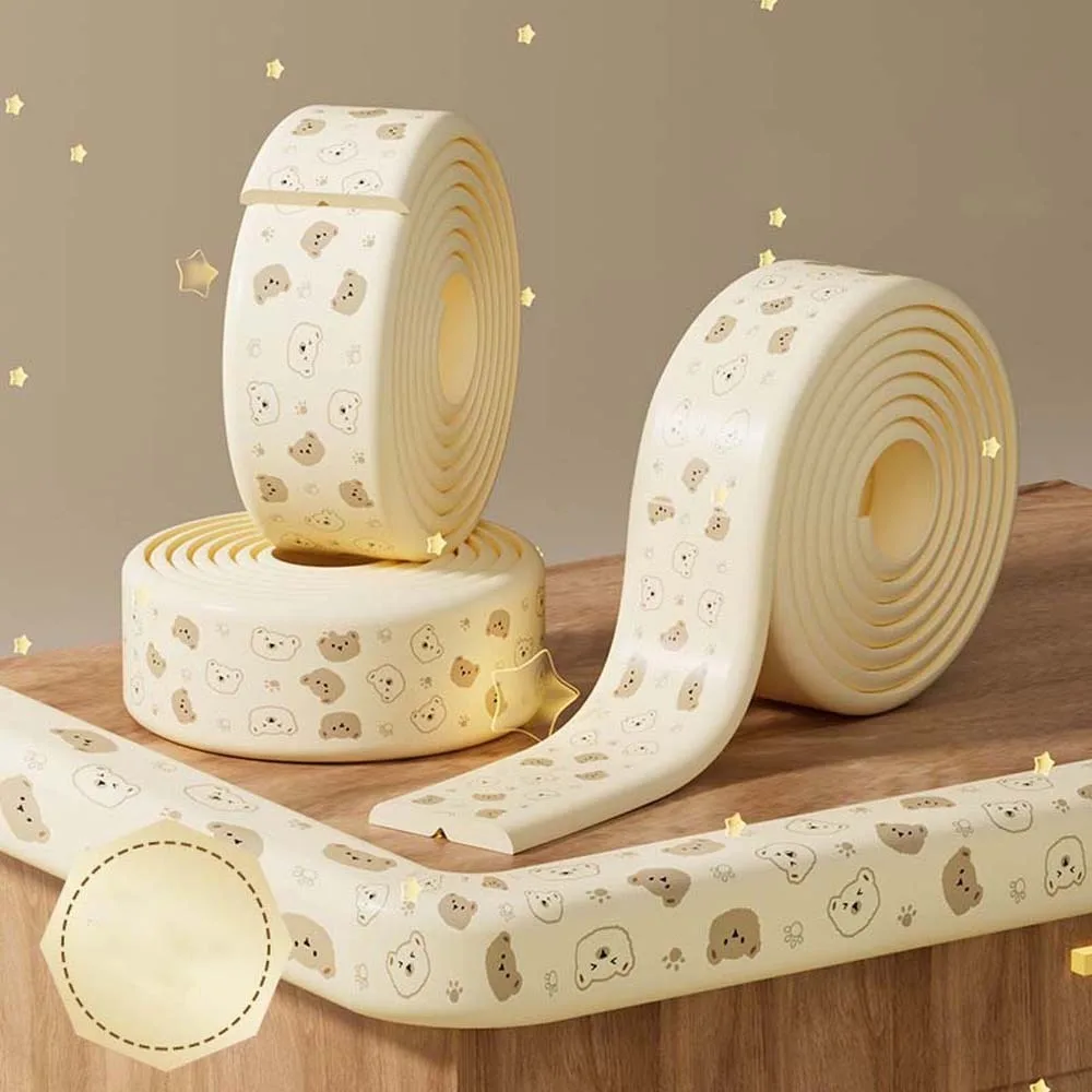 Cinta de doble cara para bebé, tira anticolisión, cubierta protectora para esquina de mesa de dibujos animados sin rastro, color rosa suave