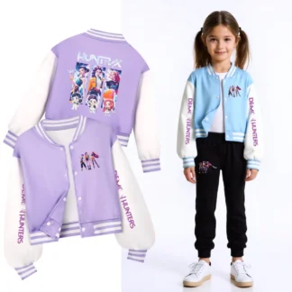 KPop Demon Hunters niños Huntrix SAJABOYS ropa primavera otoño niñas bebé Casual sudaderas con capucha niños disfraz niños uniforme de béisbol