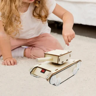 DIY montar tanque modelo rompecabezas 3D juguete con interruptor de botón 8x16,3x7,8 cm para adolescentes artesanía regalo torreta giratoria coleccionable