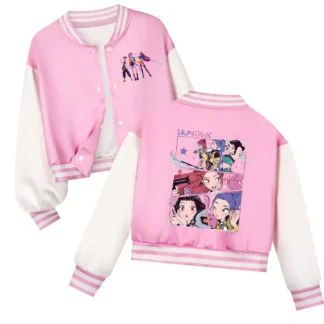 KPop Demon Hunters-ropa Huntrix para niños, uniforme de béisbol para niños, sudaderas con capucha informales para niñas y bebés, disfraz para niños