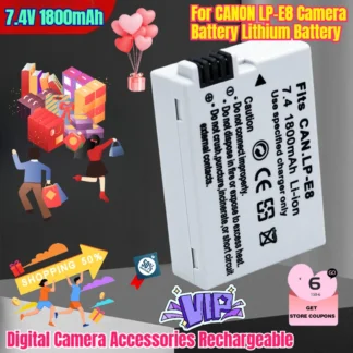 7,4 V 1800mAh adecuado para CANON LP-E8 batería de cámara batería de litio accesorios para cámaras digitales recargables