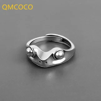 QMCOCO Color plata nuevo diseño Simple anillos de animales de rana Retro Punk anillo abierto ajustable joyería de moda mujer hombre regalos