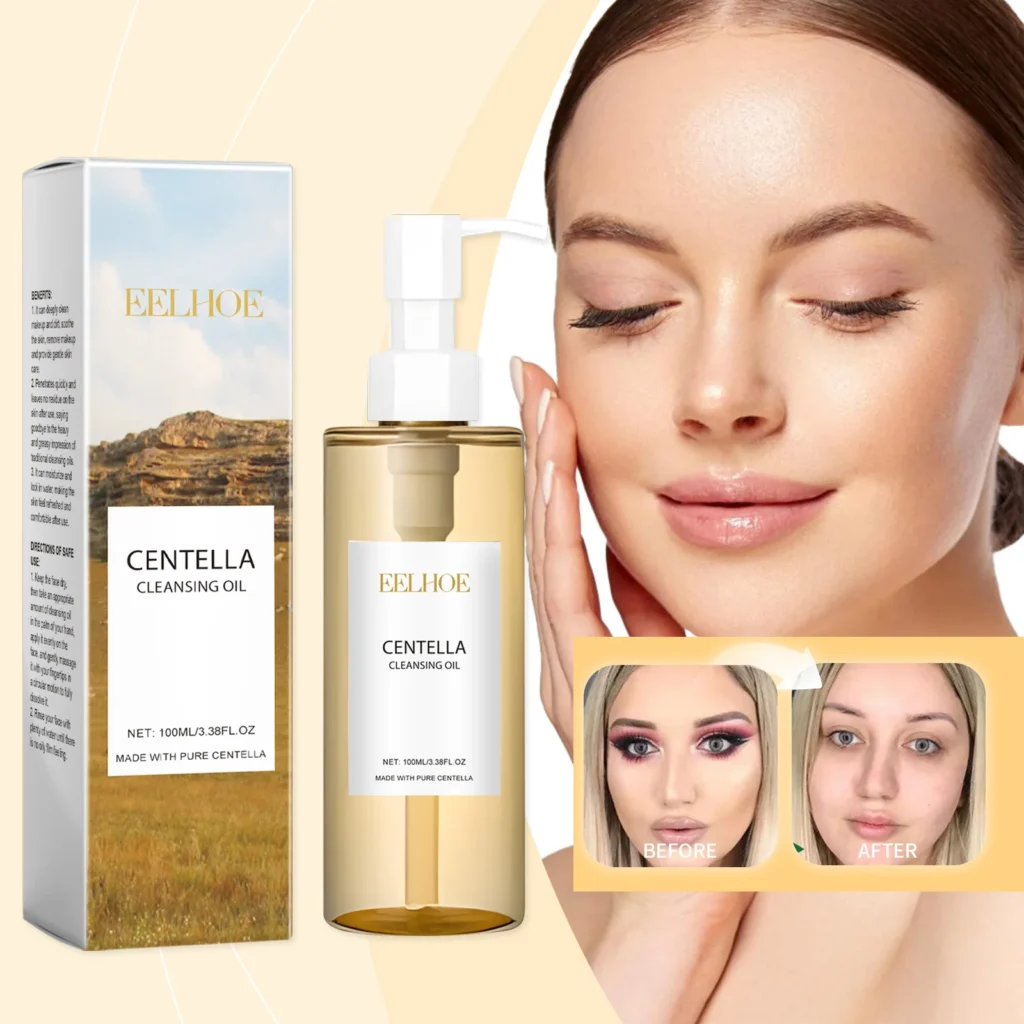 Eelhoe Centella-aceite de limpieza ligero, 100ml, eliminación rápida suave, barrera para la piel de los ojos, labio, bloqueo de humedad, cuidado de enjuague rápido no seco