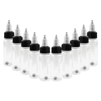 Botella vacía de aerógrafo de 30/50/60/120/250ml, contenedor para tinta de tatuaje, botellas de pigmento de tinta de aerógrafo de tatuaje transparente reciclable de Color