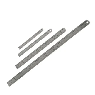 Regla recta de doble cara de acero inoxidable, regla métrica de escala de centímetros y pulgadas, herramienta de medición de precisión de 15cm/20cm/30cm/50cm
