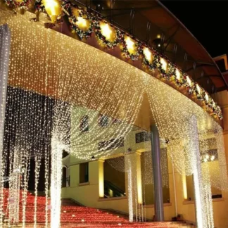 Guirnalda de luces LED de Navidad, guirnalda de luces de hadas de 3x1m, para fiesta de cumpleaños, jardín, boda, hogar, 220V, 300LED