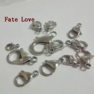 100 Uds plata 15mm cierre de langosta de acero inoxidable y ganchos accesorios de joyería DIY joyería encontrar marcado