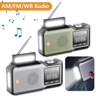 Radio de manivela de emergencia de 10000mAh, Radio alimentada por energía Solar con banco de energía, linterna SOS, Radio meteorológica AM/FM/WB para emergencias/hogar