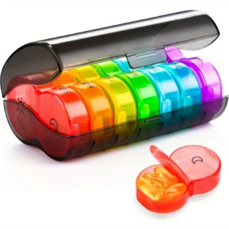 Organizador de pastillas de 2 veces al día, pastillero de viaje grande semanal, 7 días AM PM, contenedor de medicina diaria para soporte de vitaminas, regalo de viaje