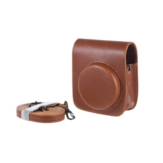 Funda protectora para cámara de PU Vintage, funda protectora para cámara con correa para cámara de película instantánea Fujifilm Mini 90