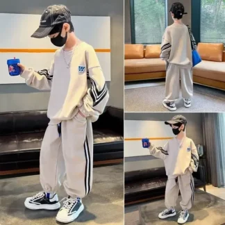 Nuevo conjunto deportivo para niños, ropa para niños, traje de otoño, sudadera, pantalones, 2 piezas, trajes de moda informales para niños