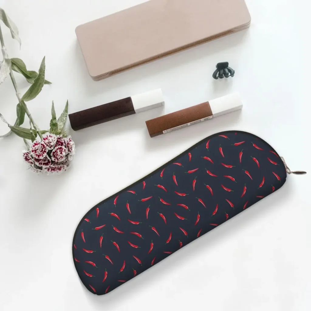 Chili Peppers - Estuches para lápices azul oscuro Estuche para lápices Suministros de papelería Estuche para bolígrafos de gran capacidad Estuche para lápices para niño y niña