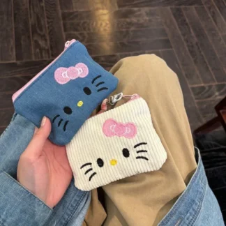 Monedero de gato Kt de dibujos animados, bolsa de almacenamiento de lápiz labial, Mini monedero, bolsa para auriculares portátil, bolsa de almacenamiento pequeña Kawaii, regalos