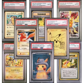 Juego de la serie PKM Pikac, tarjetas de aluminio PTCG HOLO, réplica de ILLUSTRATOR P-S-A, 10 juguetes, Hobby, coleccionables, juego de colección de cartas de Anime