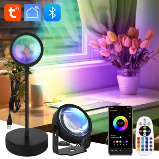 Luz Led de relleno para fotografía de puesta de sol, aplicación remota Tuya Smart Life, proyector de puesta de sol con Control, luz nocturna, foco de pared de ambiente RGB