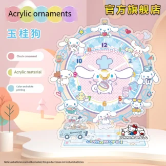 Sanrio Hello Kitty reloj periférico de dibujos animados pequeño soporte de dibujos animados tarjeta personajes acrílicos reloj adornos niños regalo de cumpleaños