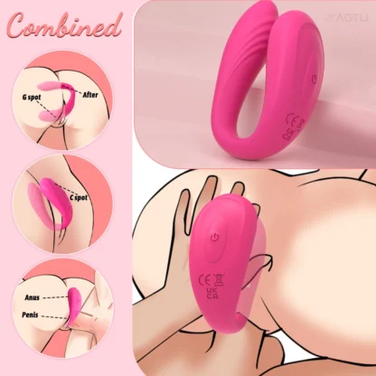 Vibrador de pareja, vibradores tipo U portátiles para mujeres, clítoris vaginal, estimulan el punto G, masturbador de masaje, Juguetes sexuales para adultos y mujeres