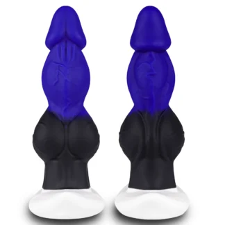 Nuevo consolador con nudo grande, perro monstruo, pene de silicona azul, juguete sexual enorme, tapón Anal, ventosa, juguete Anal, masturbador para mujeres