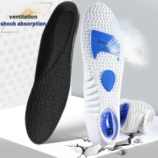Plantillas deportivas ortopédicas 4D, suaves, transpirables, alta elasticidad, absorción de impacto, almohadilla para zapatos para correr para hombres y mujeres, masaje de látex, 1 par
