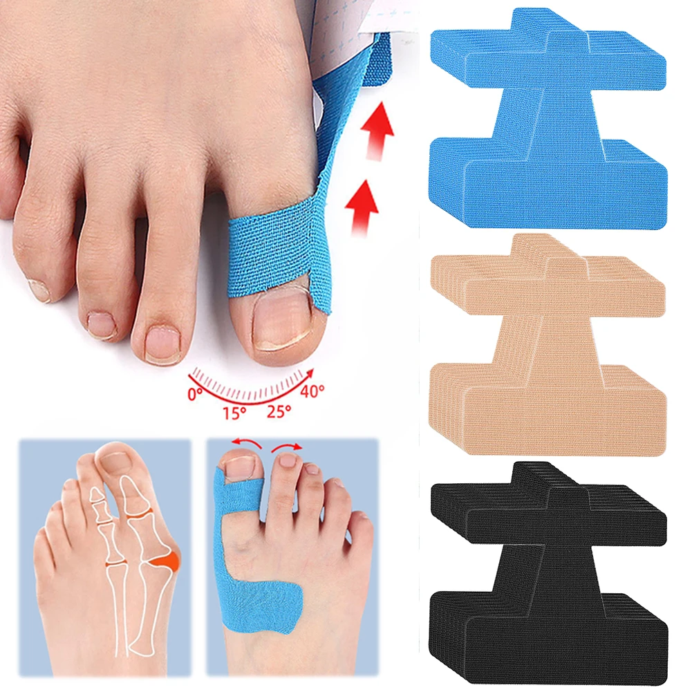 Corrector de juanete, alisador de juanete, separador de dedos transpirable, Corrector de órtesis de Hallux Valgus autoadhesivo para hombres y mujeres, 10 Uds.