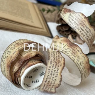 Washi Tape Vintage de letras quemadas, cinta adhesiva decorativa de periódico Retro, pegatina de álbum de recortes Diy, papelería