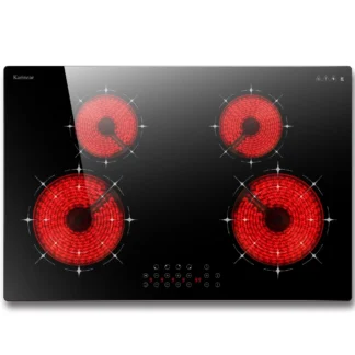 Estufa eléctrica Karinear de 30 pulgadas, estufa eléctrica de 4 quemadores, mesa de cocina eléctrica multifuncional de cerámica, 7100W 220V (sin enchufe)