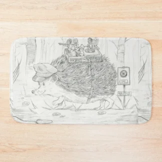 Alfombra de baño para autobús escolar de erizo, accesorios de baño, alfombra para duchas de baño de secado rápido, alfombra para baño