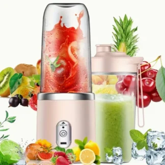 [Exprimidor portátil] Licuadora eléctrica de exprimidor de frutas |   Mini exprimidor multifuncional inalámbrico portátil con carga USB para el hogar, 6 hojas