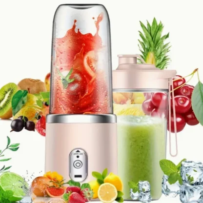 [Exprimidor portátil] Licuadora eléctrica de exprimidor de frutas |   Mini exprimidor multifuncional inalámbrico portátil con carga USB para el hogar, 6 hojas
