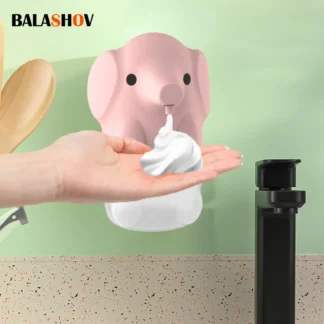 Dispensador de jabón automático inteligente sin contacto, dispensador de jabón infrarrojo, lavado de elefante, dibujos animados, hogar, baño, espuma rápida