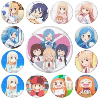 ¡Anime Himouto de 58 mm! Umaru-chan Doma Umaru Motoba Kirie Tachibana Sylphynford disfraz de Cosplay Pin SPTE broche de hojalata Prop